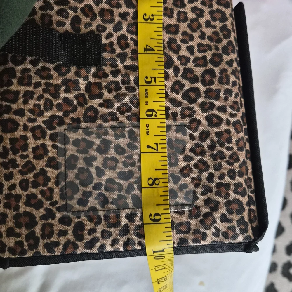 Set Of Two Animal Print Collapsible Storage Fabric Bins With See Through Window